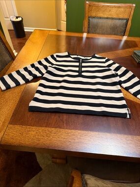 Striped Black and White Knit Top
